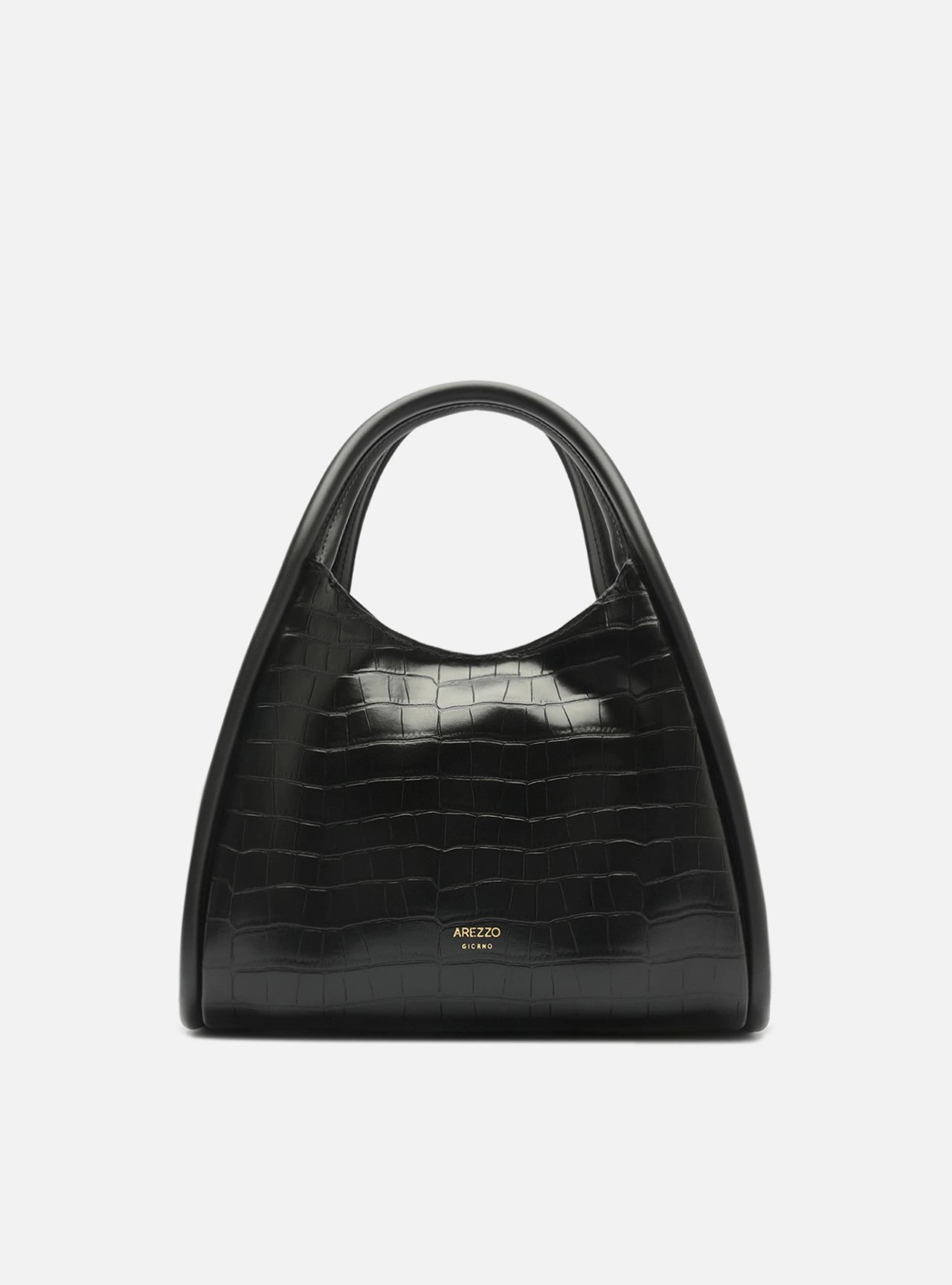 Bolsa Tiracolo Preta Média Croco