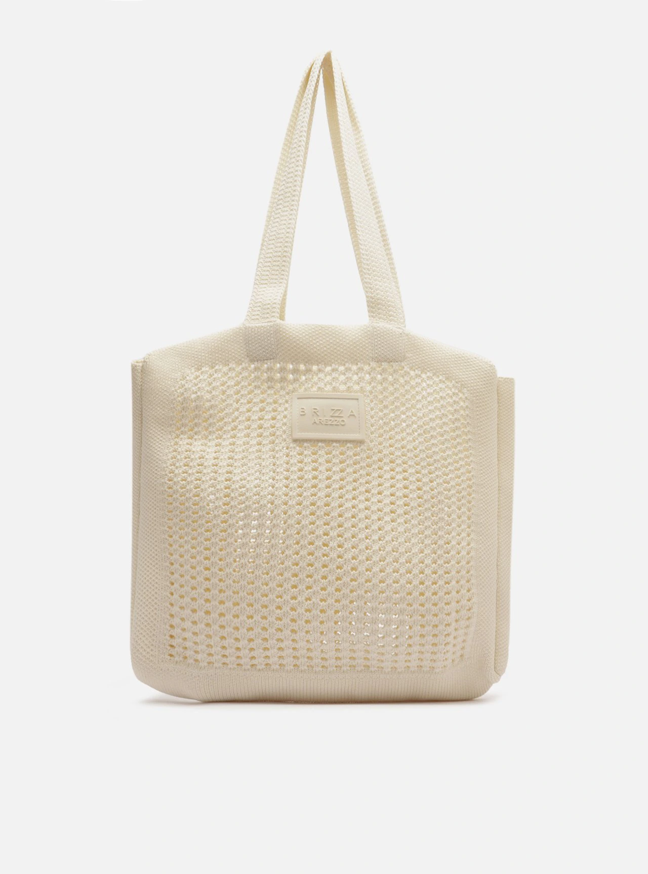 Bolsa Shopping Off-White Crochê Mônaco Grande