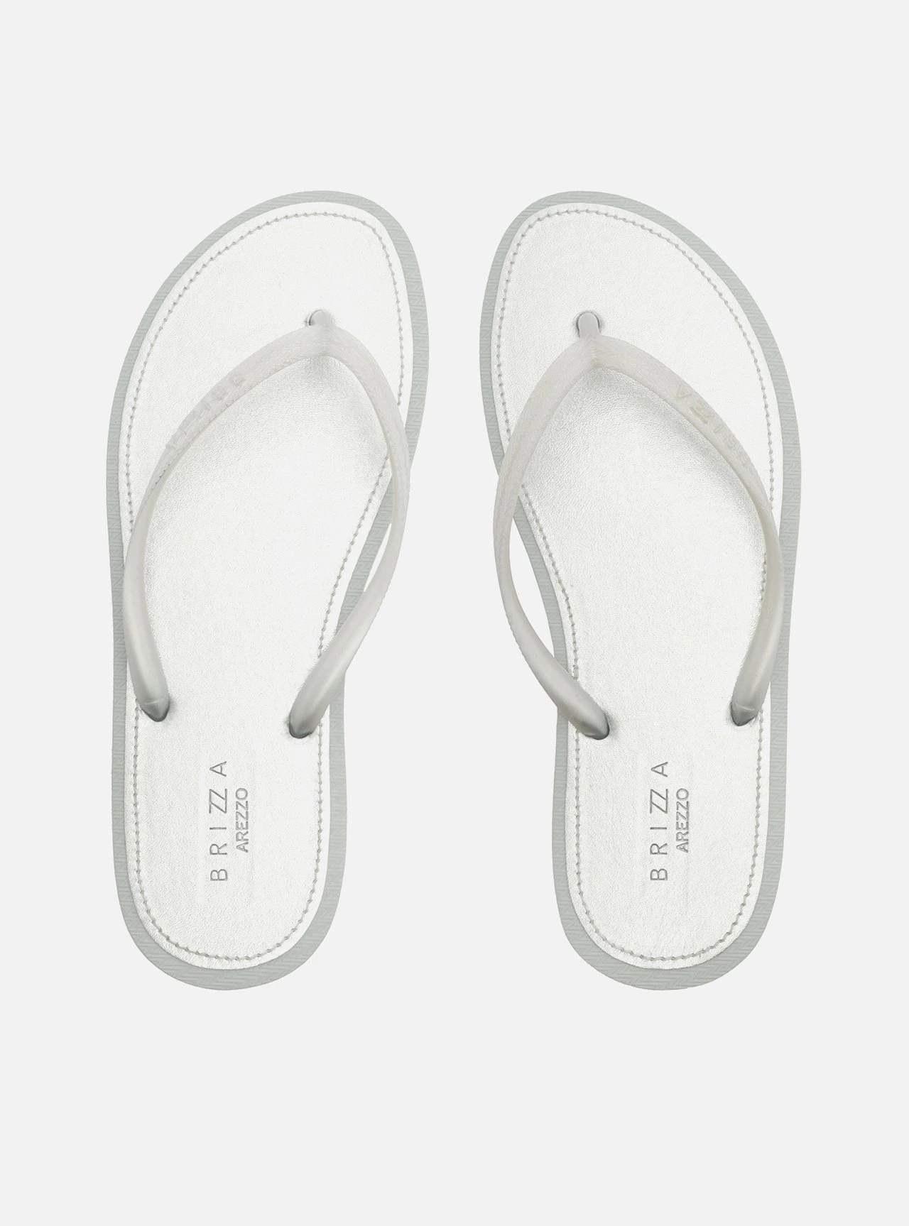 Chinelo de Dedo Metalizado Prata Brizza