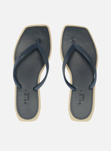 Chinelo Preto Bico Quadrado Brizza