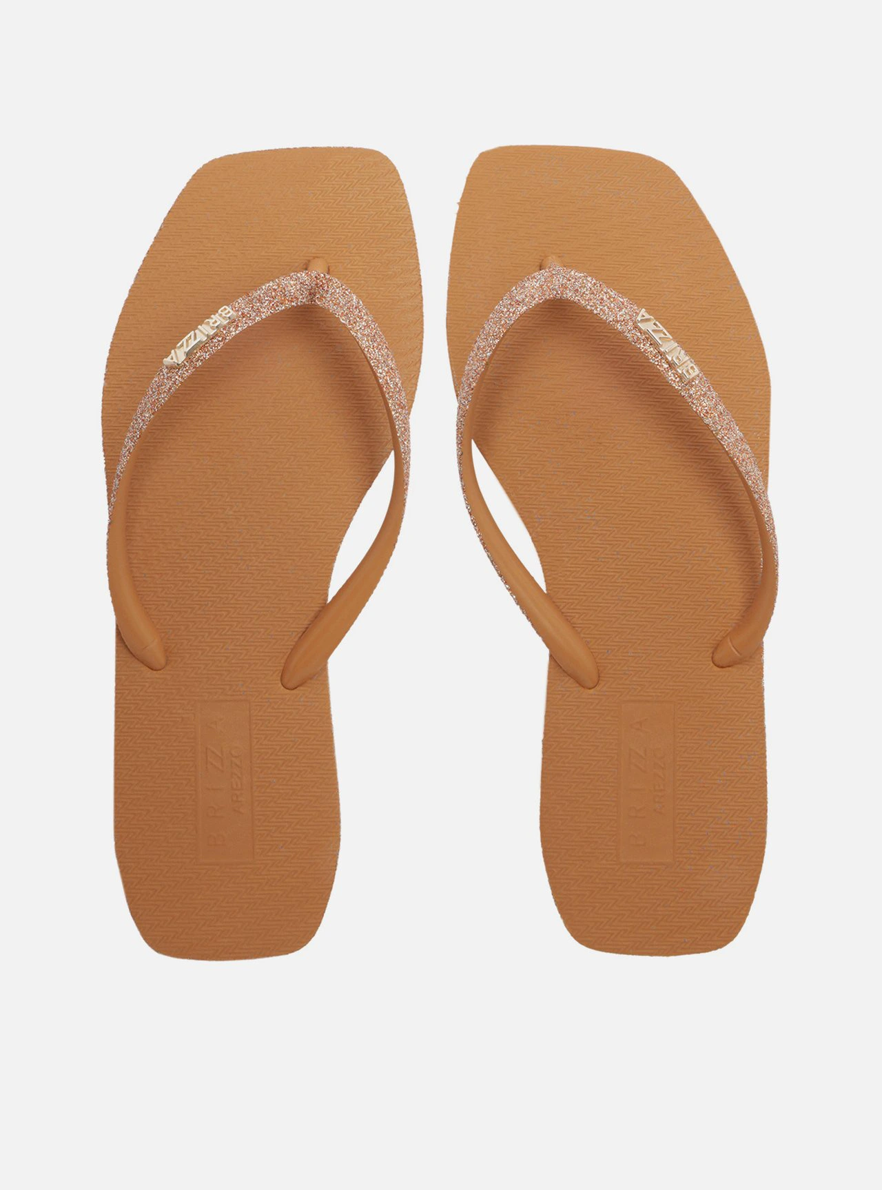 Chinelo de Dedo Laranja Bico Quadrado Brizza