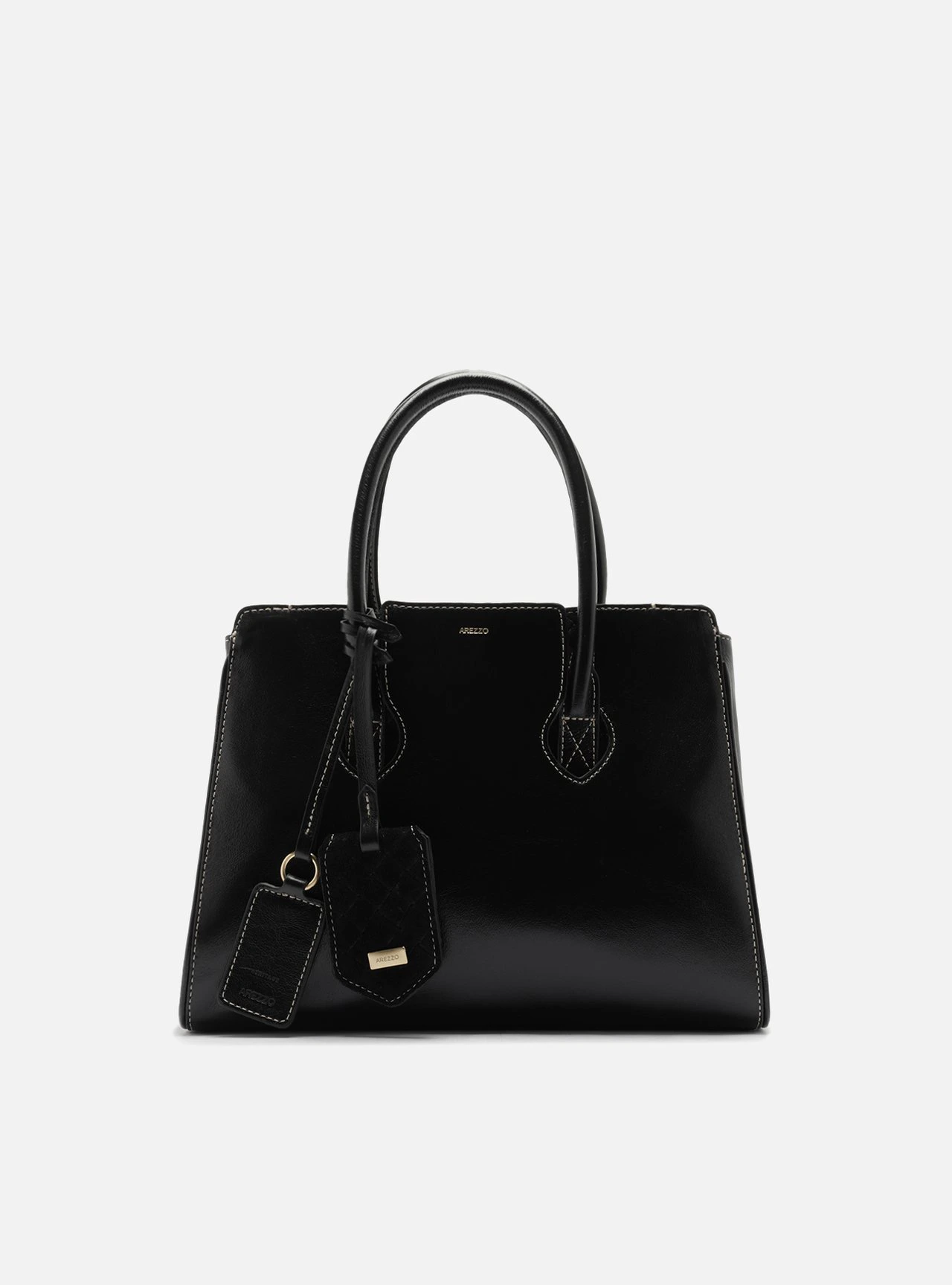 Bolsa Tote Preta Couro Heritage Média