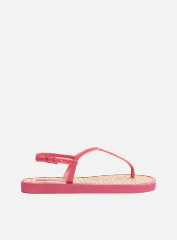 Sandália Rasteira Rosa Slim Tramada Brizza