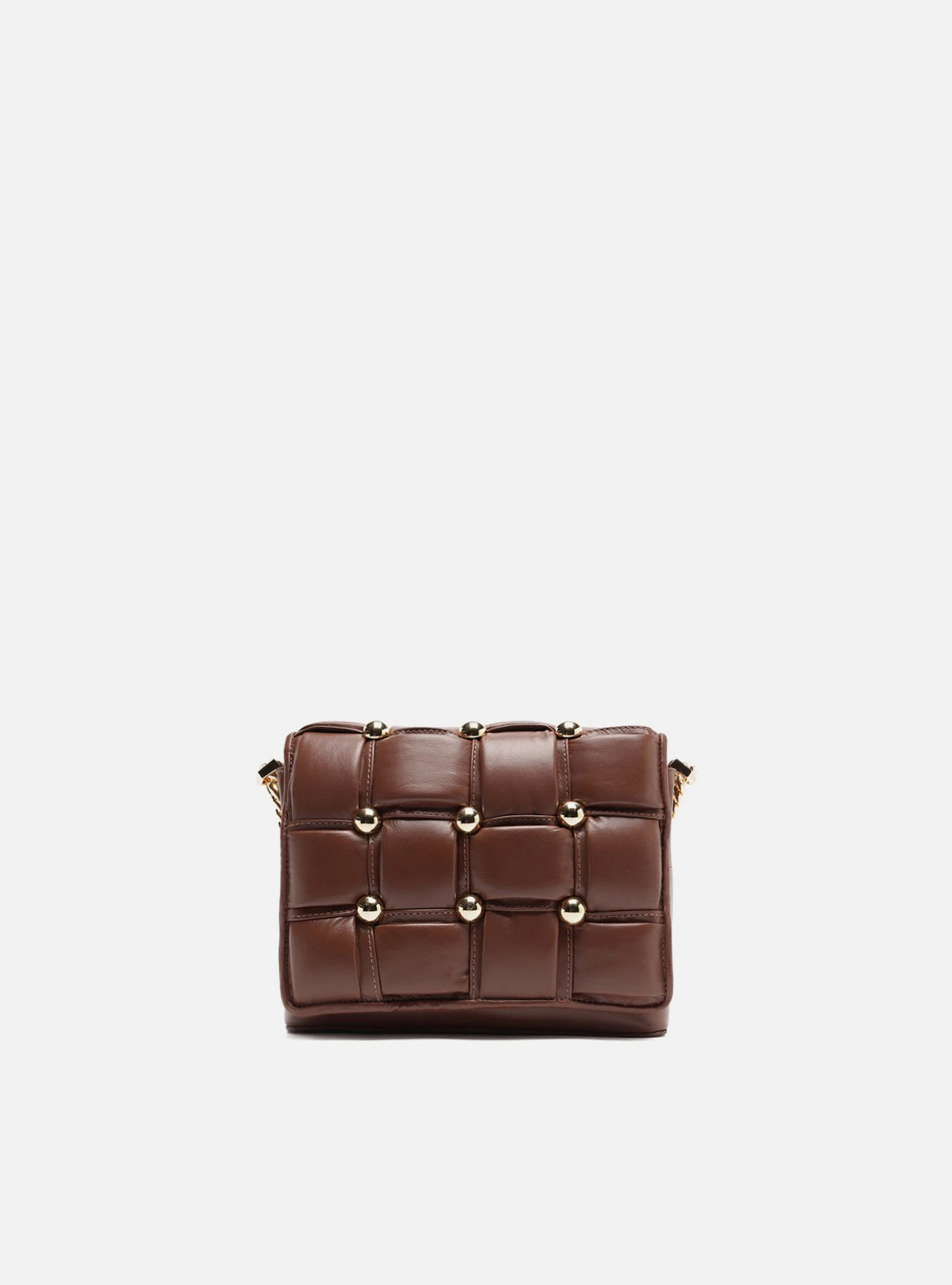 Bolsa Tiracolo Marrom Couro Pequena Matelassê