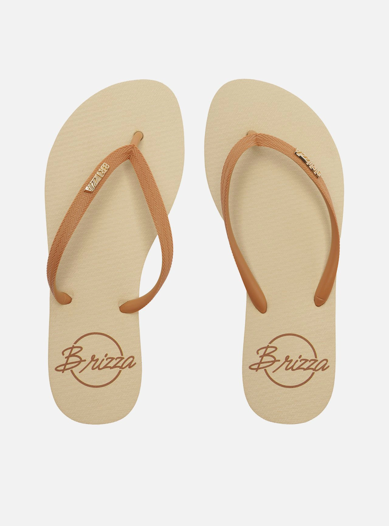 Chinelo de Dedo Marrom Flatform Metais Brizza