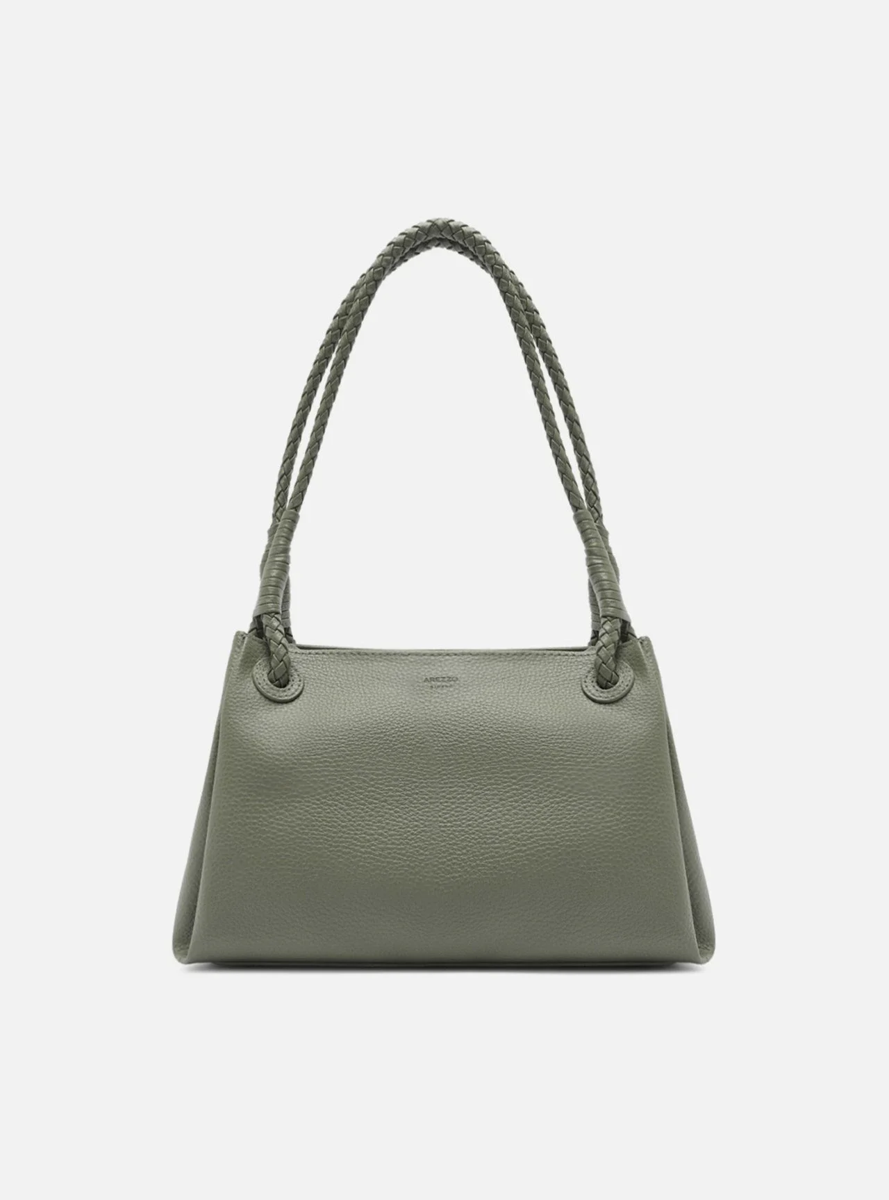 Bolsa Shoulder Verde Média Alça Trançada