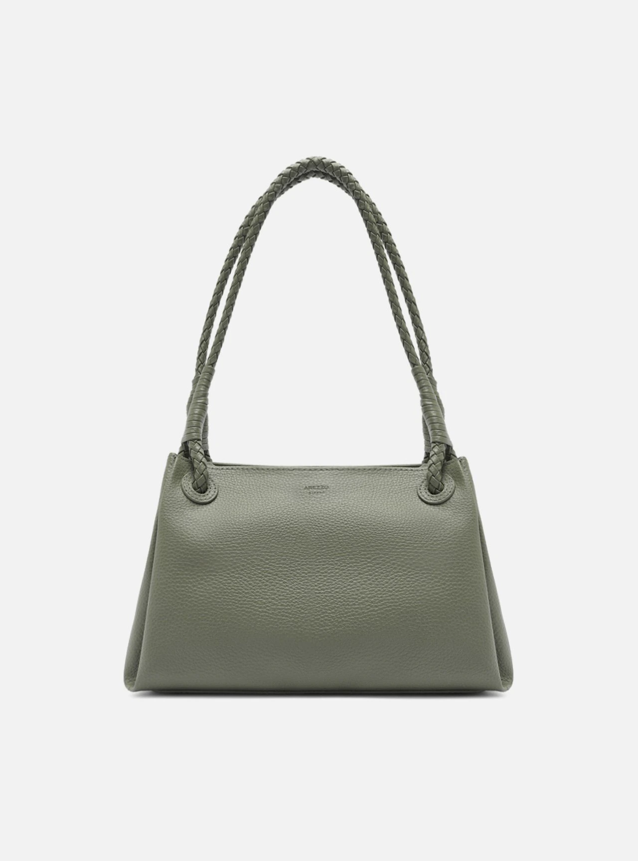 Bolsa Shoulder Verde Média Alça Trançada