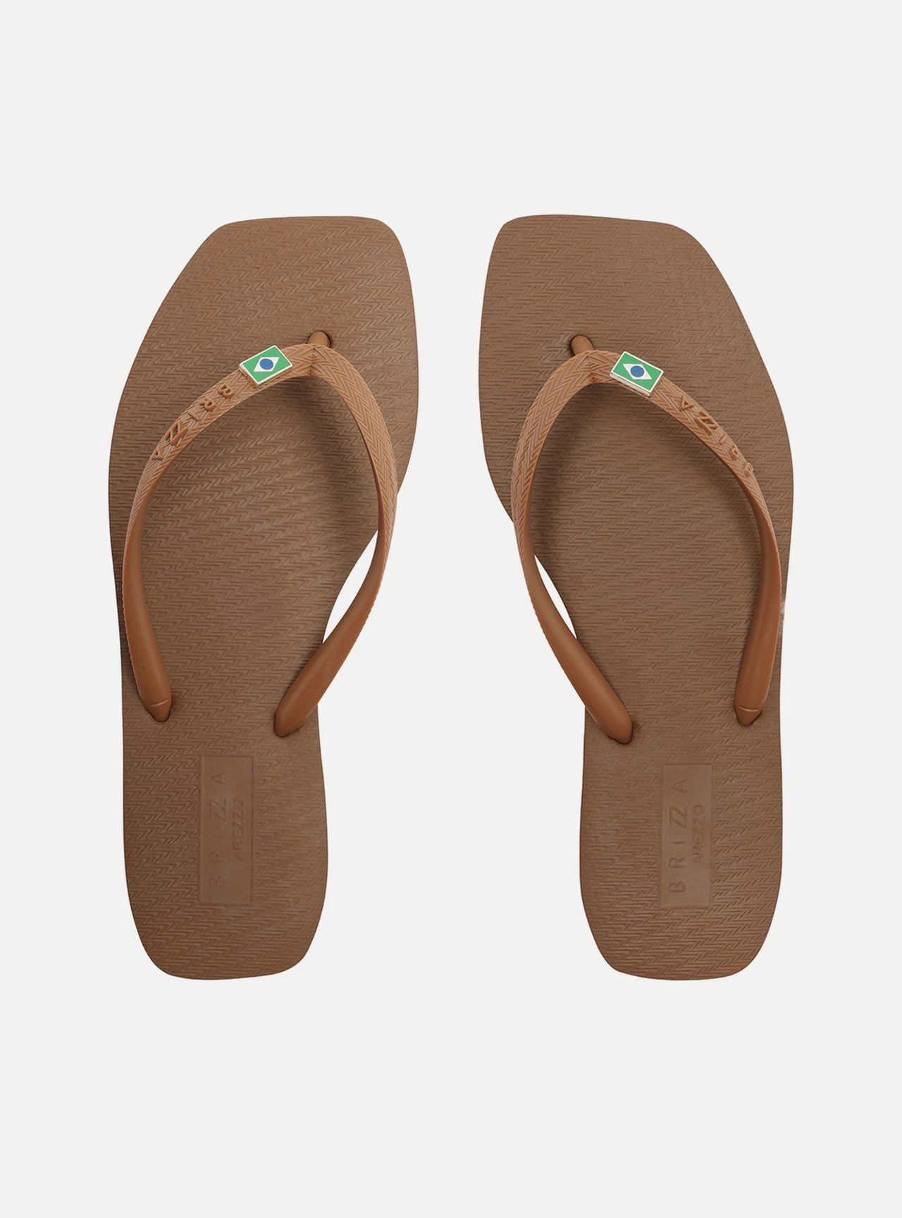 Chinelo de Dedo Marrom Bico Quadrado Brizza