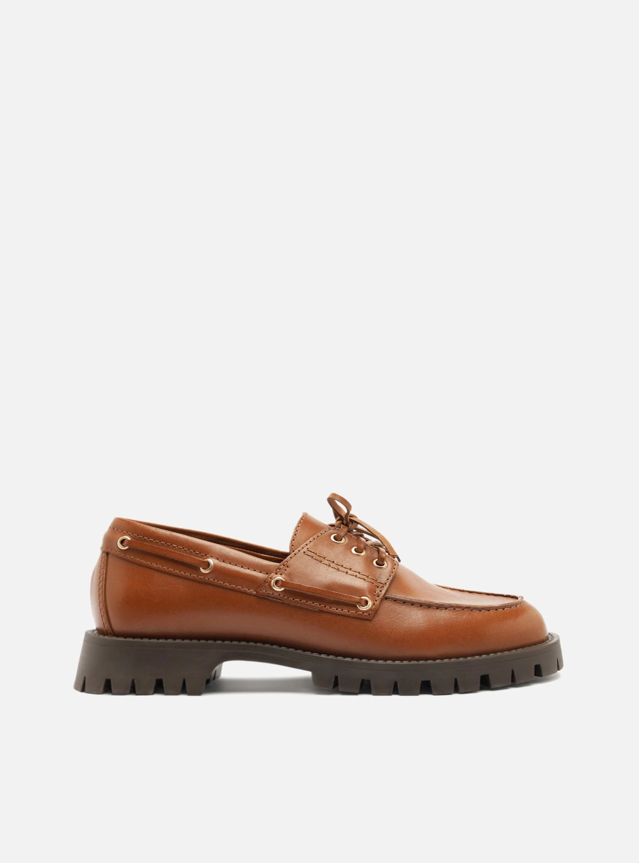 Mocassim Dockside Marrom Couro Tratorado