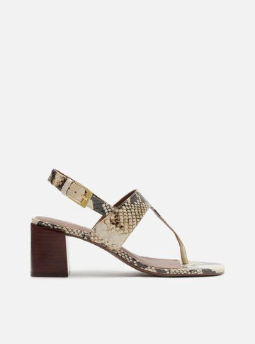 Sandália Animal Print Salto Bloco Tira Larga Fivela