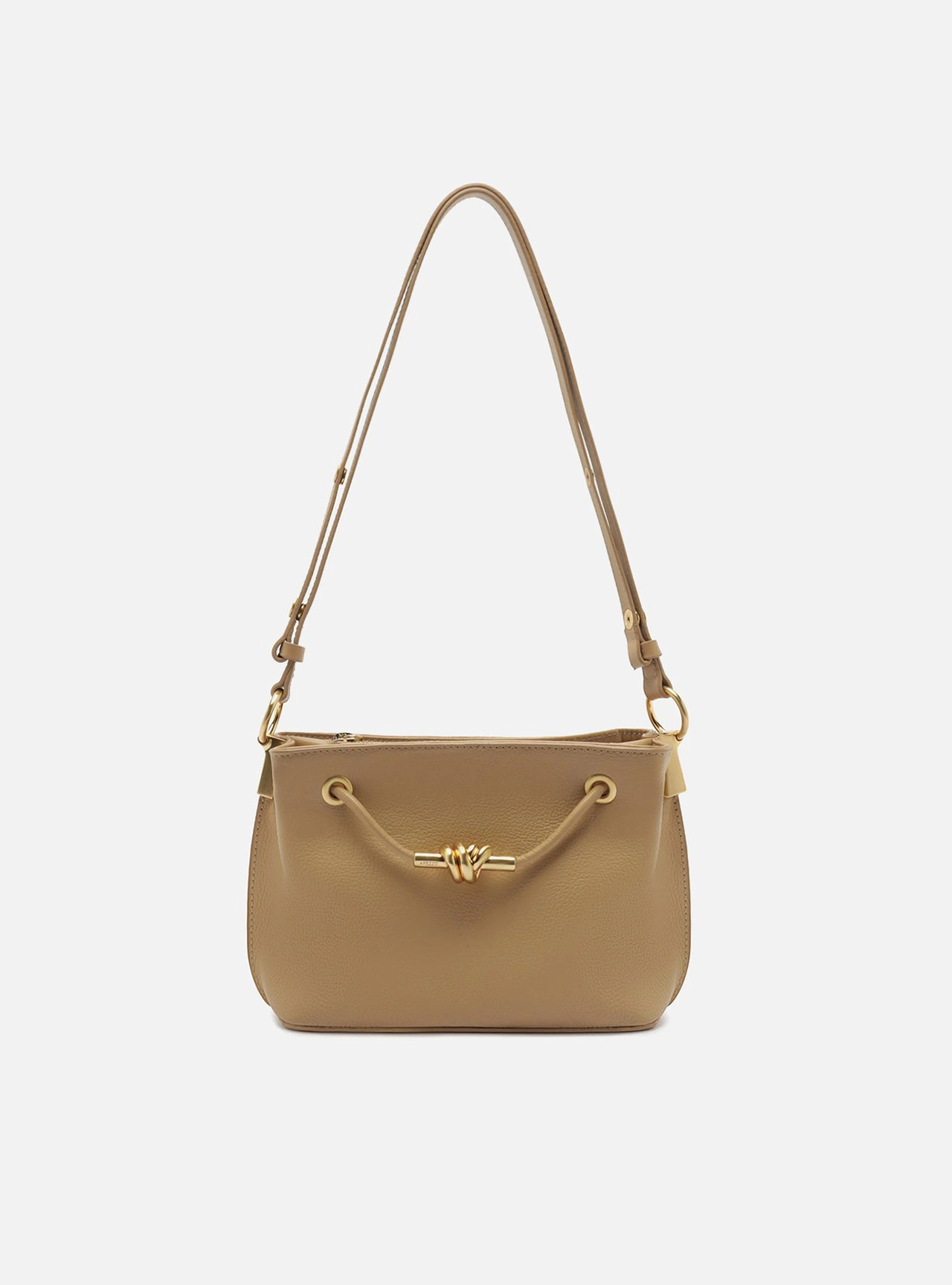 Bolsa Tiracolo Marrom Couro Helena Pequena Nó