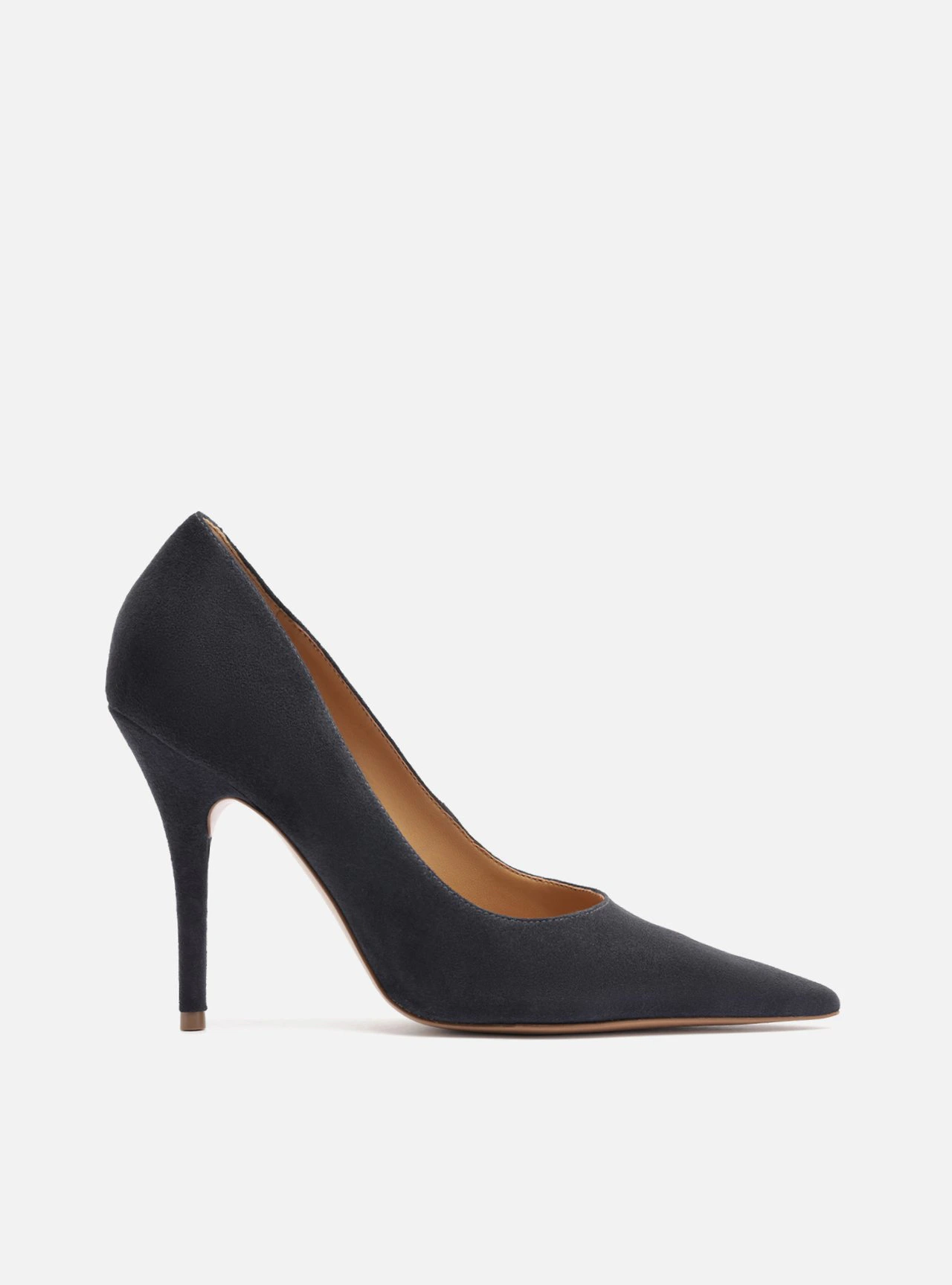 Scarpin Azul Camurça Salto Fino Essencial 100