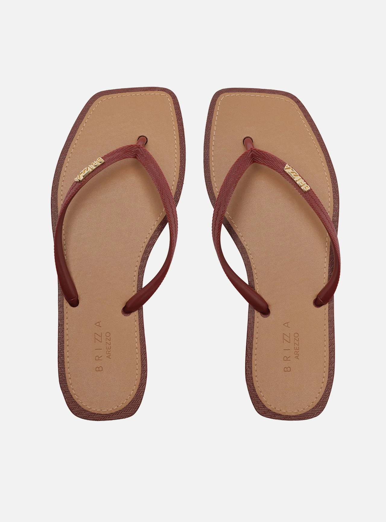 Chinelo de Dedo Vermelho Flatform Metais Brizza