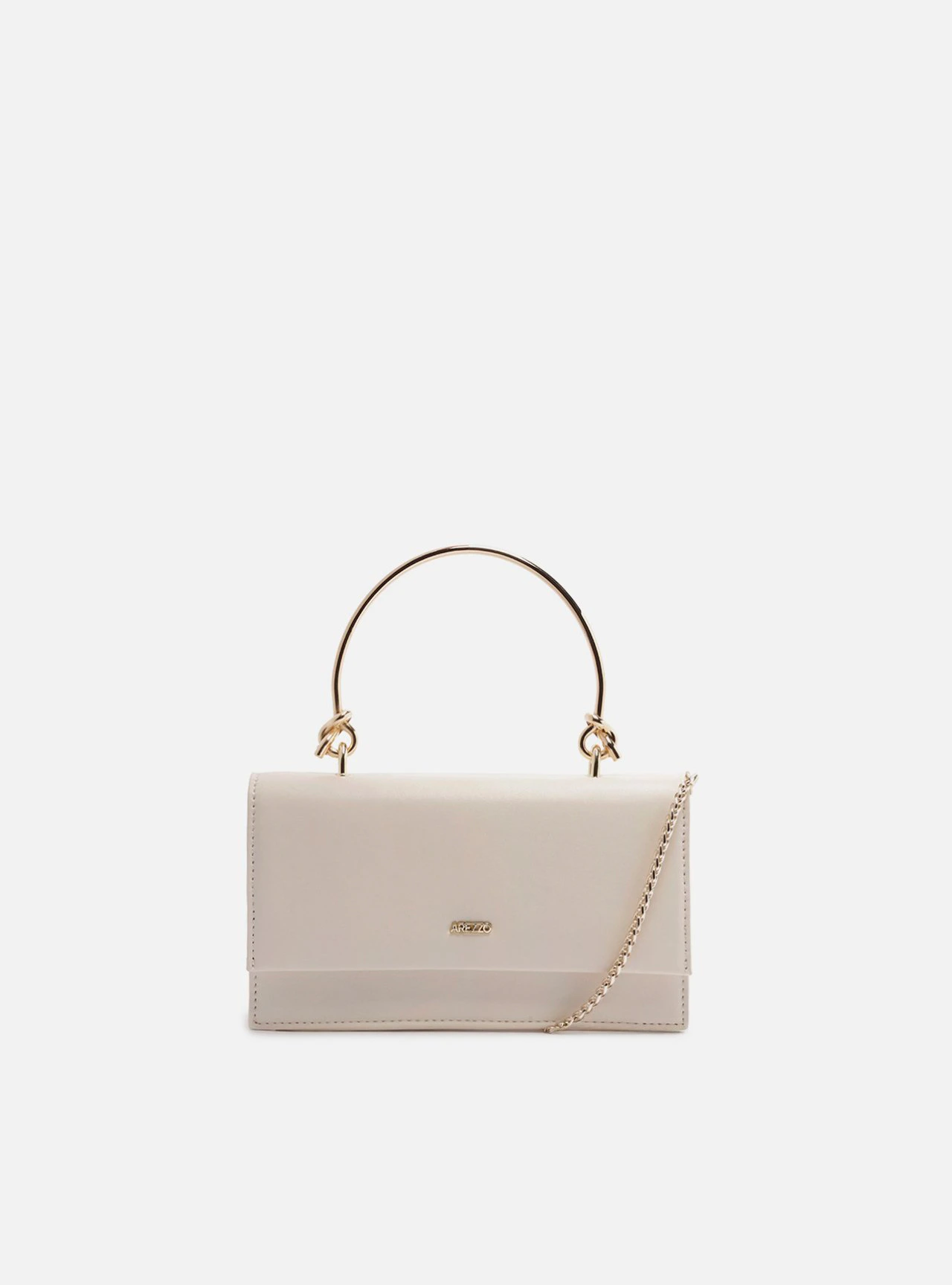 Bolsa Tiracolo Off White Pequena Corrente Metal