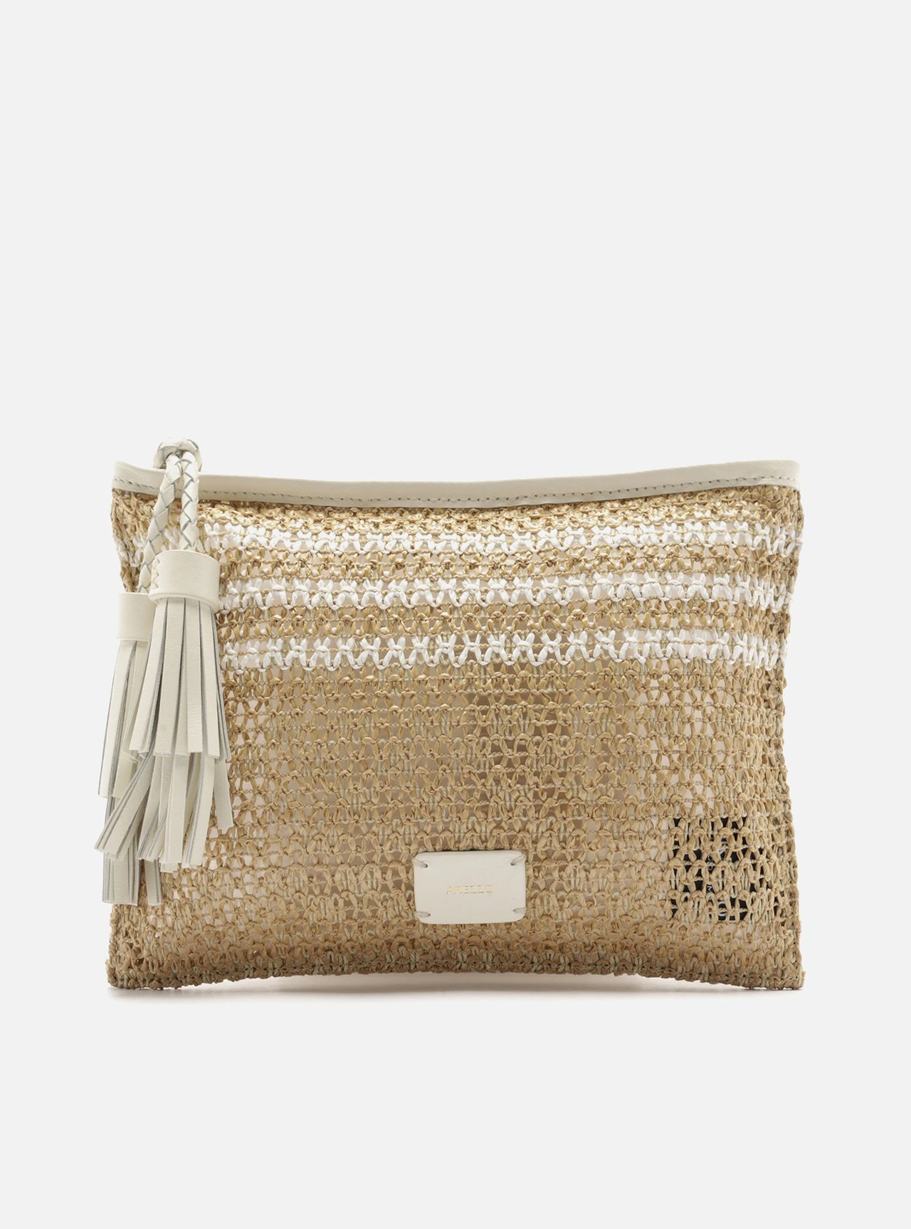 Necessaire Off-White Couro Palha Barbicachos