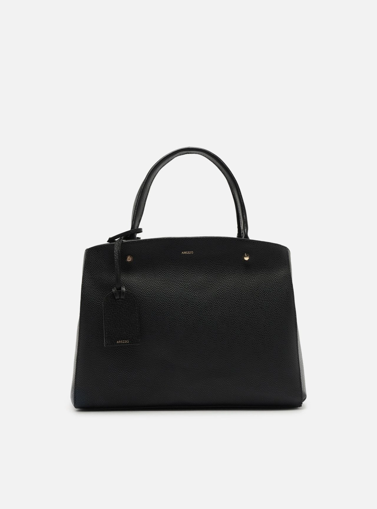 Bolsa Tote Preta Couro Bella Média