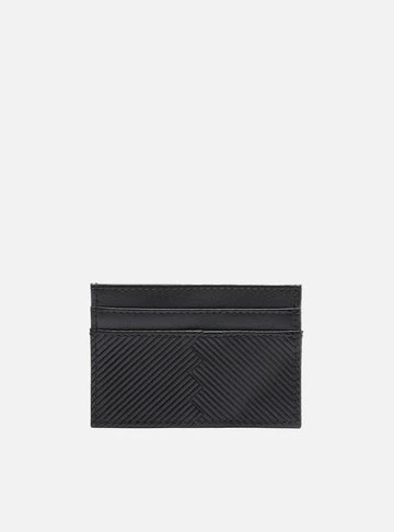 Porta-Cartão Preto Couro Zigue Zague