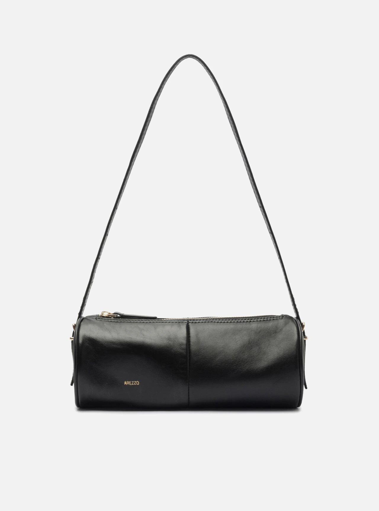Bolsa Shoulder Preta Couro Media