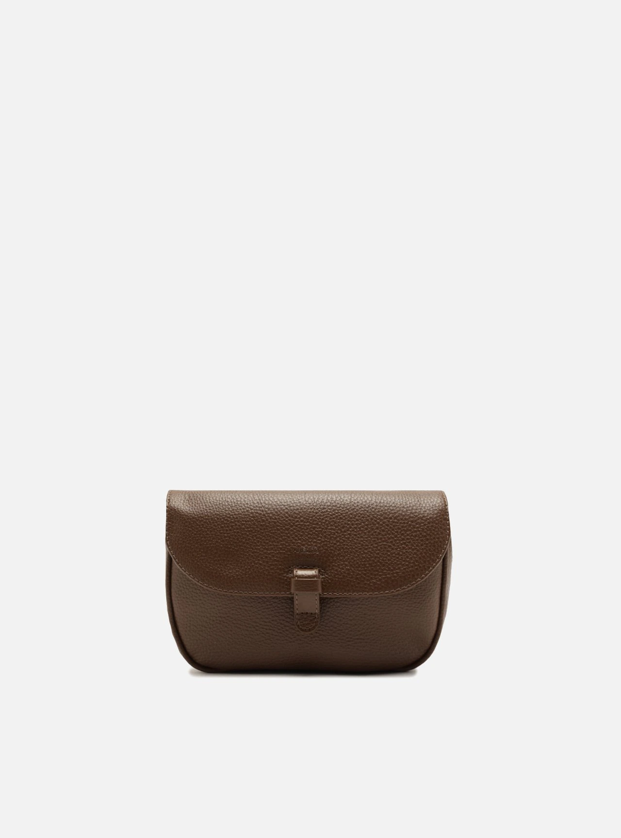 Bolsa Tiracolo Marrom Pequena Granulada Nó