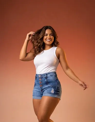 Short Jeans Feminino Cintura Alta C/ Lycra Hot Pant Stillger