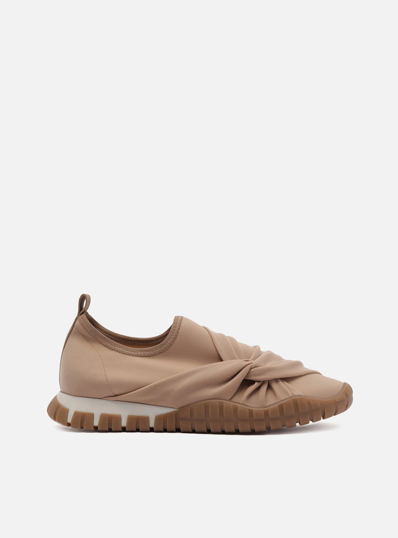 Tênis Slip On Rosa Claro Tecido Sola Emborrachada
