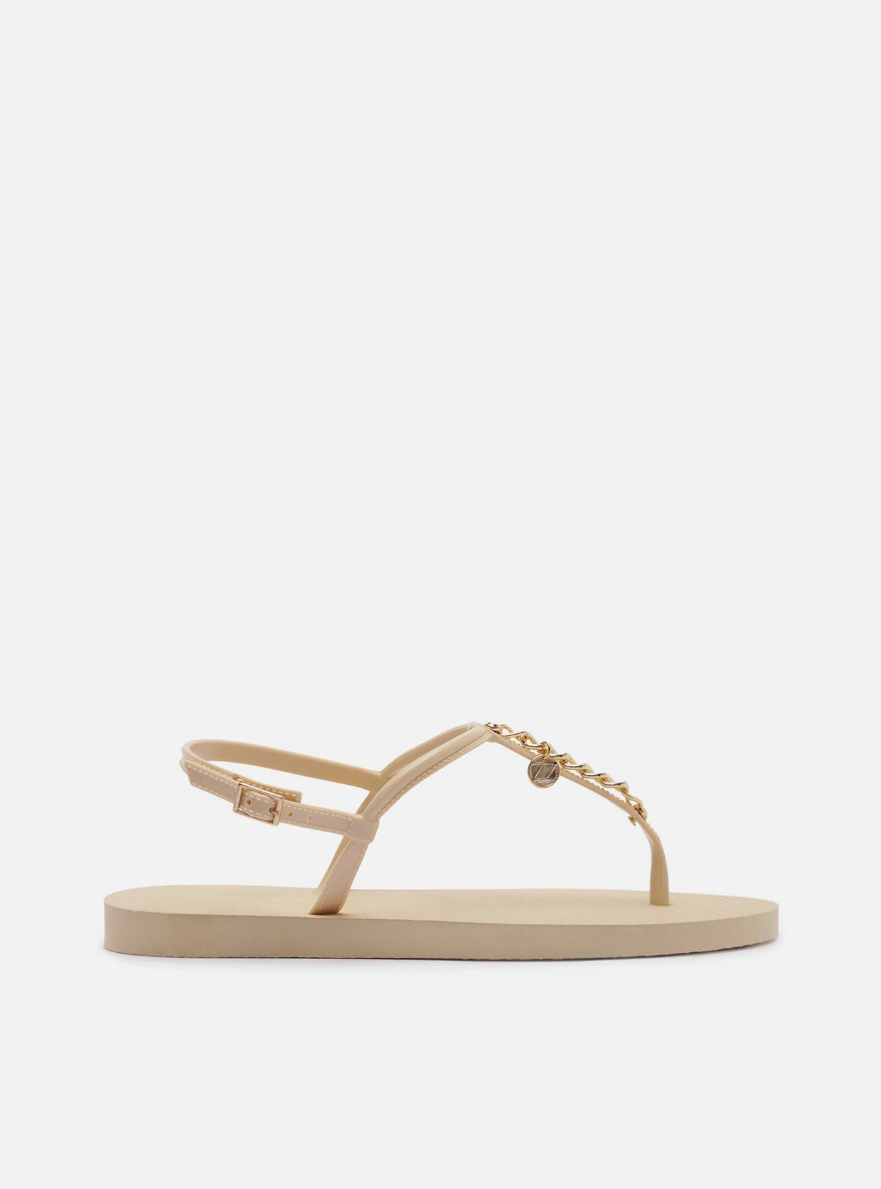 Chinelo de Dedo Branca Corrente Dourada Brizza