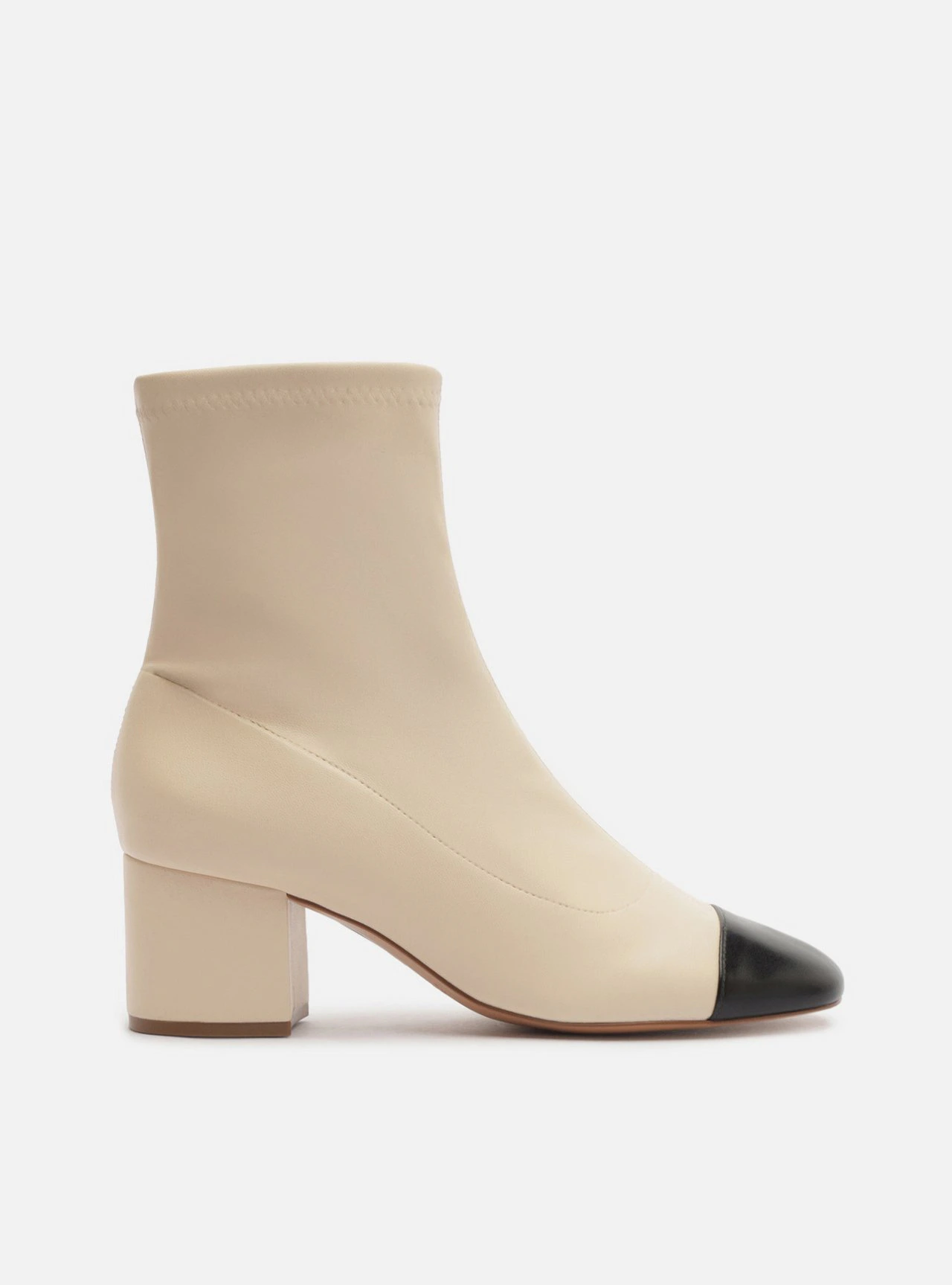 Bota Off White Cano Médio Salto Bloco