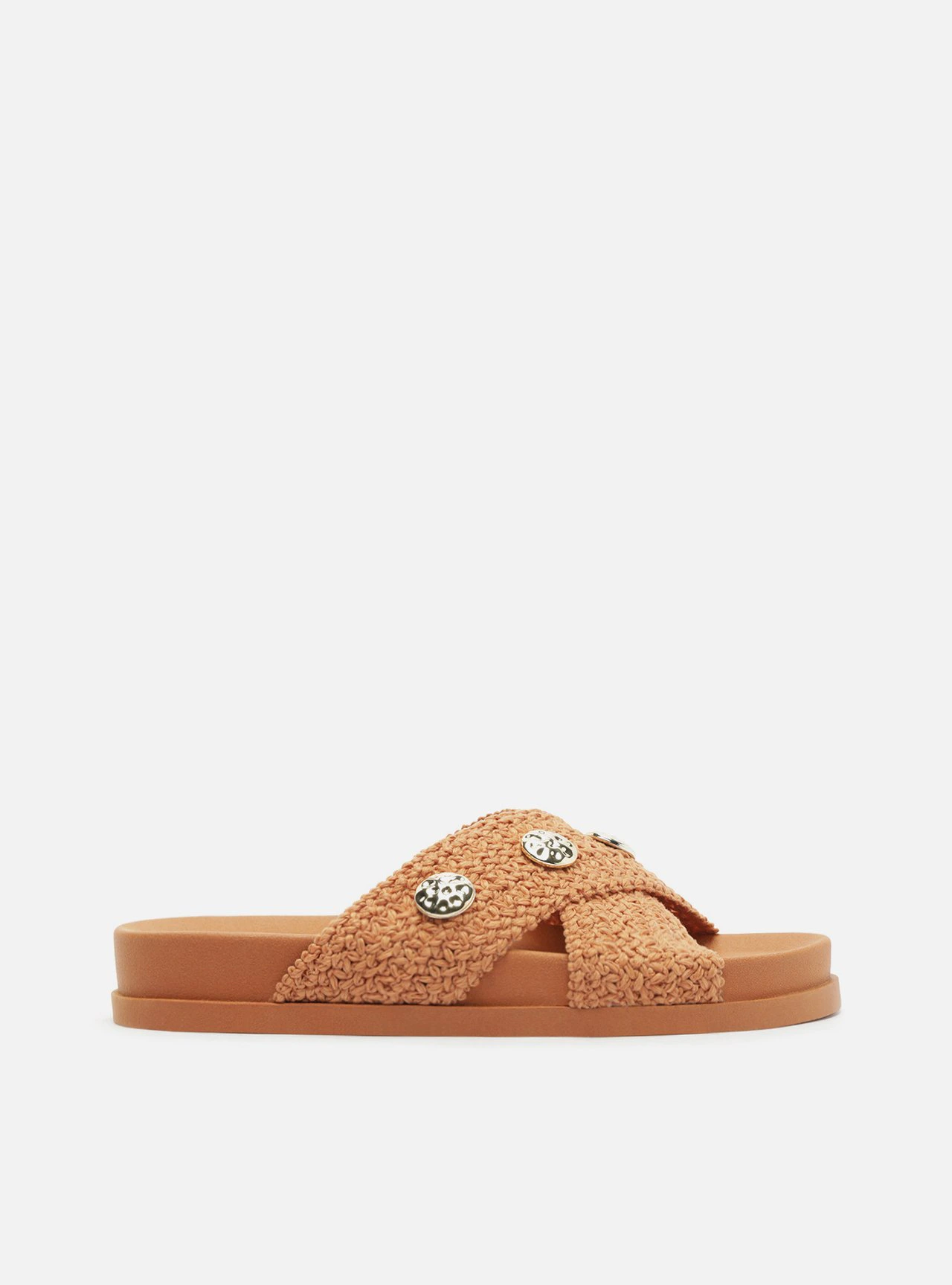 Chinelo de Dedo Nude Tressê Metais Brizza