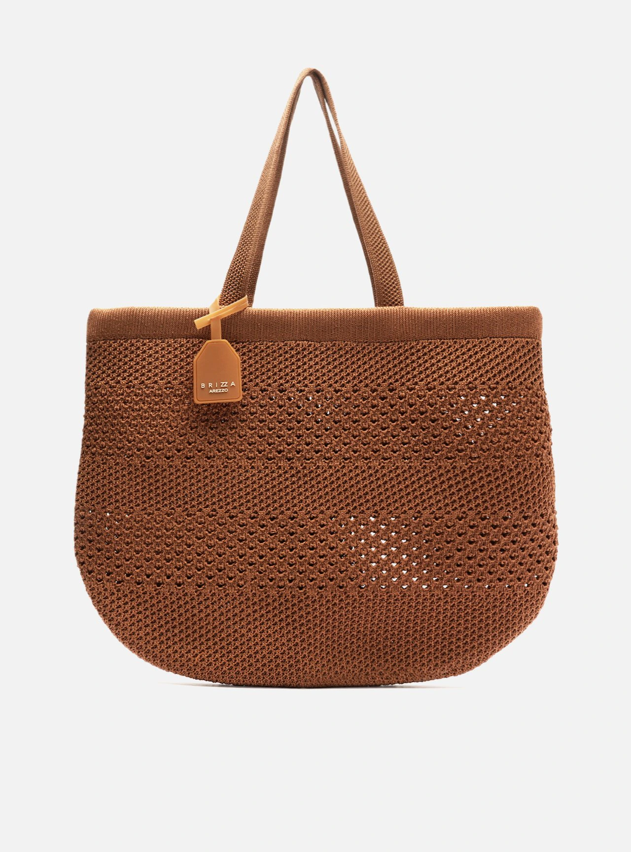 Bolsa Shopping Marrom Crochê Grande Camille