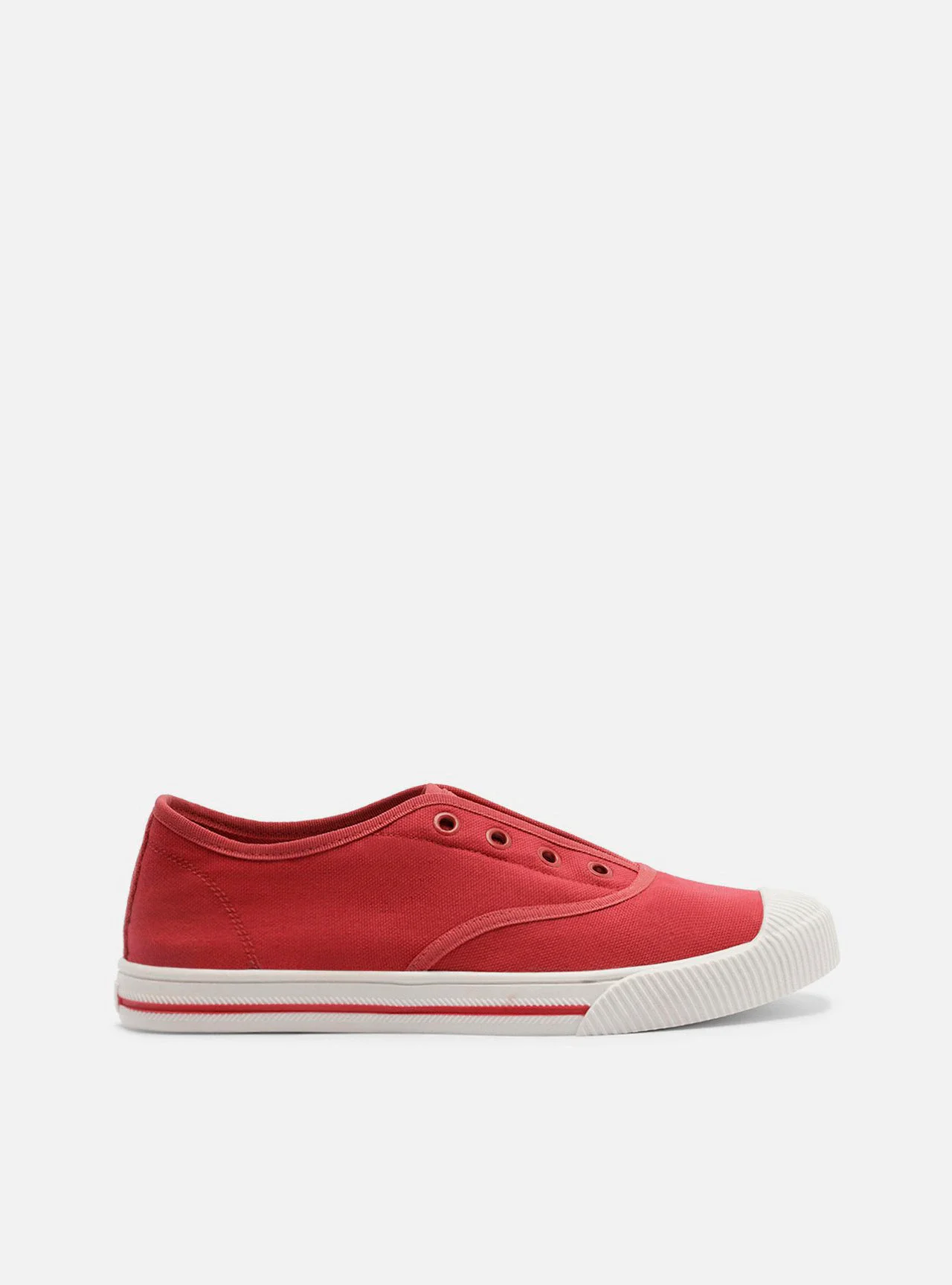 Tênis Slip On Vermelho Lona Elástico