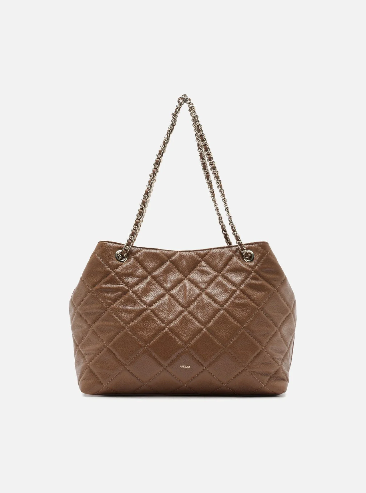 Bolsa Tote Marrom Couro Matelassê Média