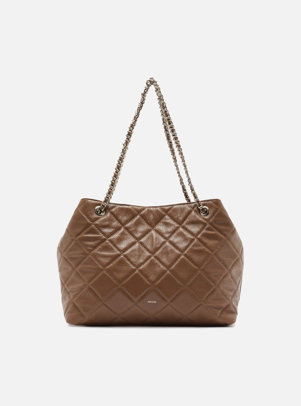 Bolsa Tote Marrom Couro Matelassê Média