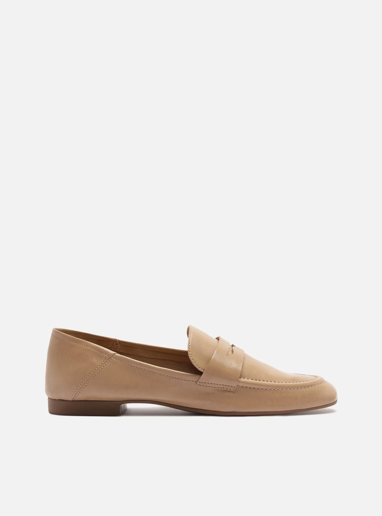 Mocassim Bege Bico Redondo Tira Classic