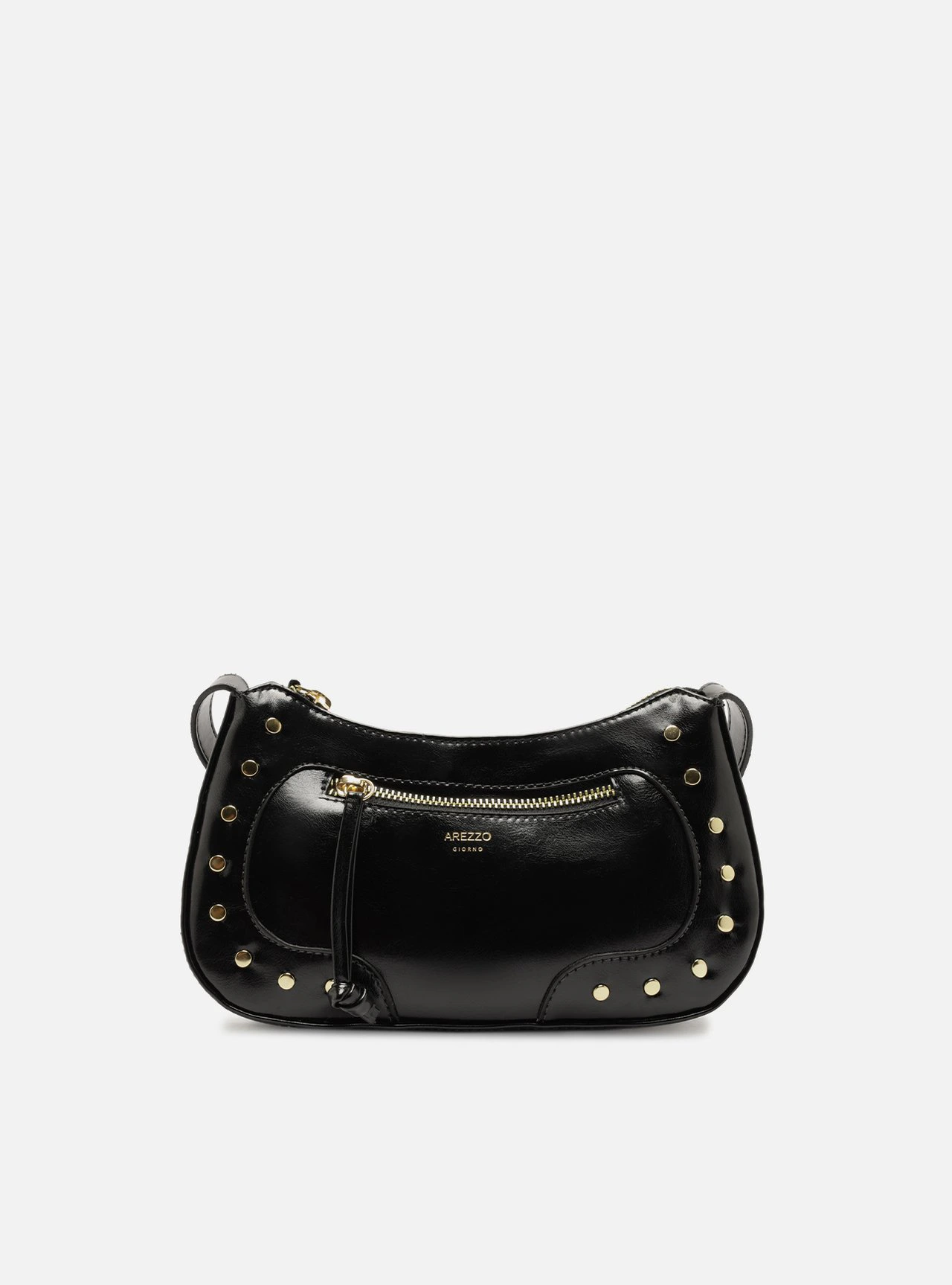 Bolsa Tiracolo Preta Média Rebites