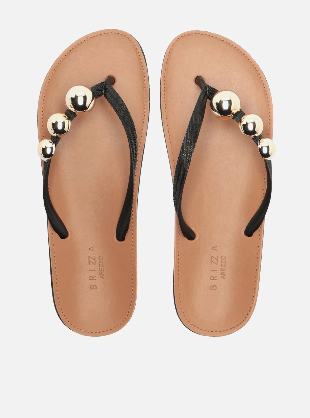 Chinelo de Dedo Preto Metais