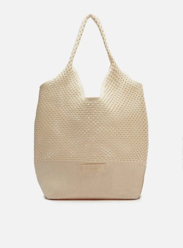 Bolsa Shopping Branca Crochê Paulina Grande