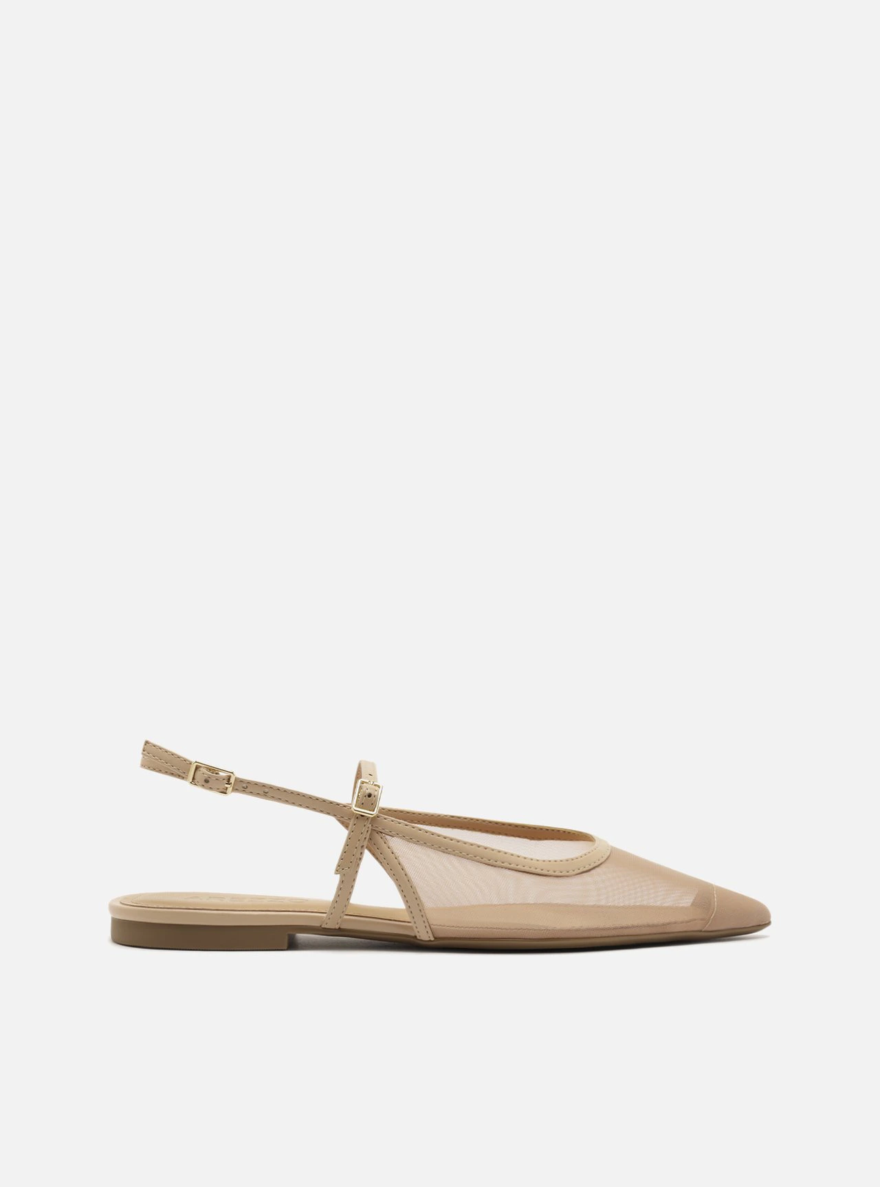 Sapatilha Marrom Tela Slingback Tiras Fivelas