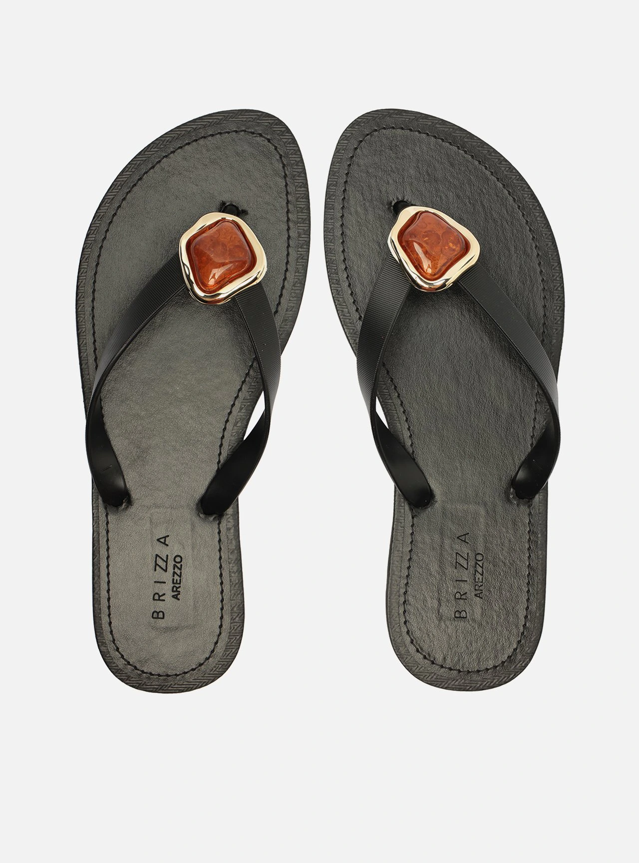 Chinelo de Dedo Preto Pedra