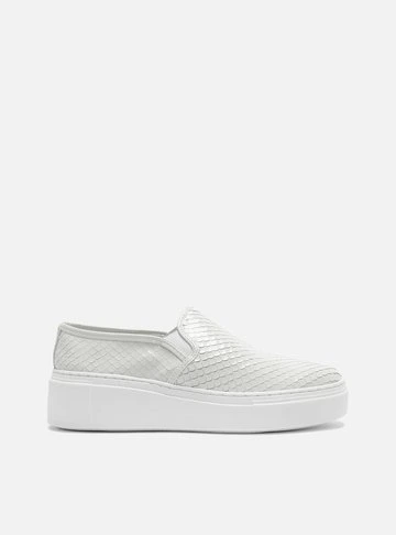 Slip On Branco Sola Alta Bico Redondo