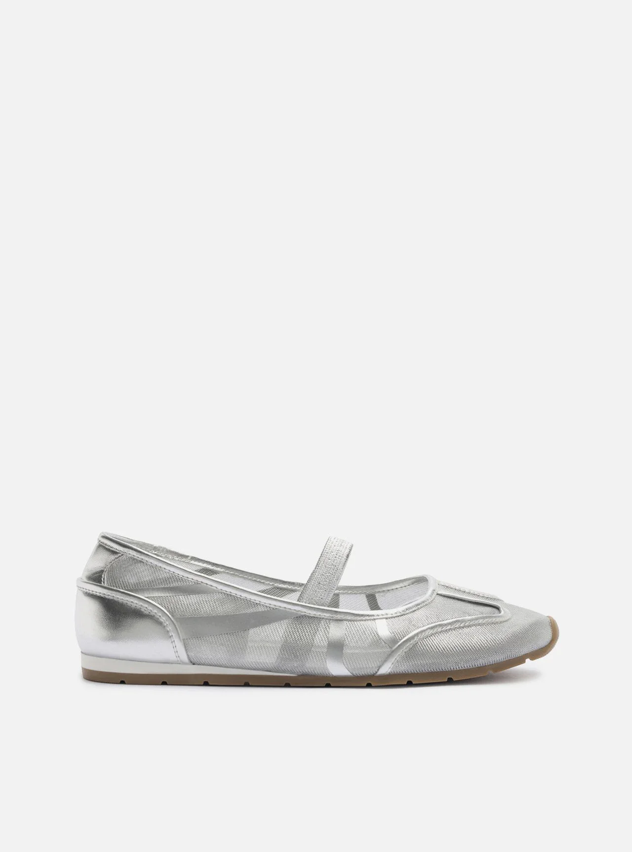 Tênis Prateado Bico Redondo Slip On
