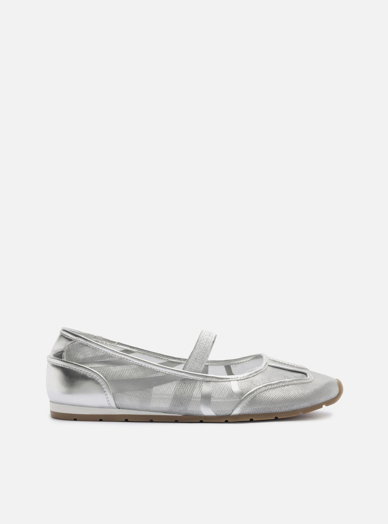Tênis Prateado Bico Redondo Slip On