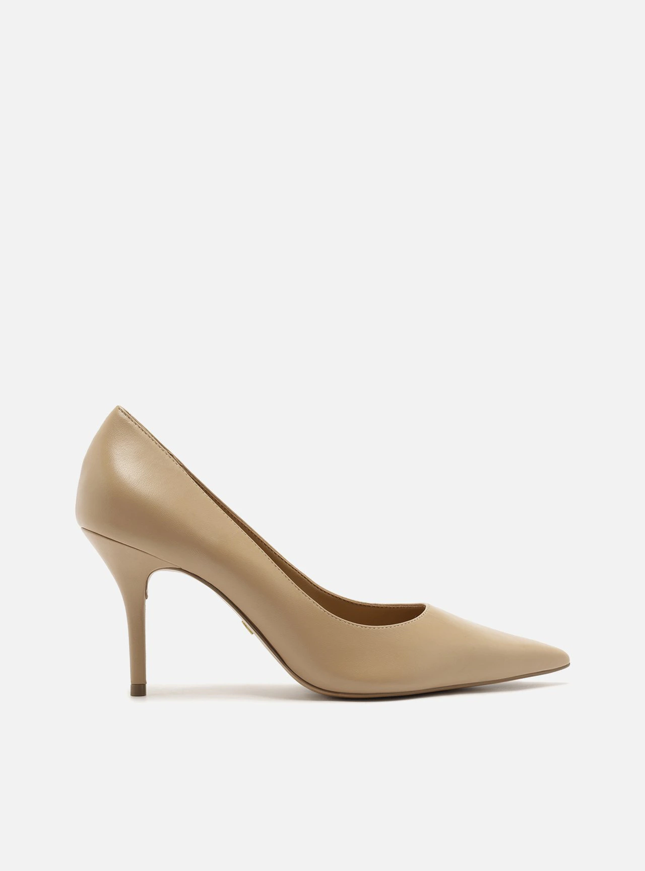 Scarpin Nude Couro Salto Fino Essencial 85