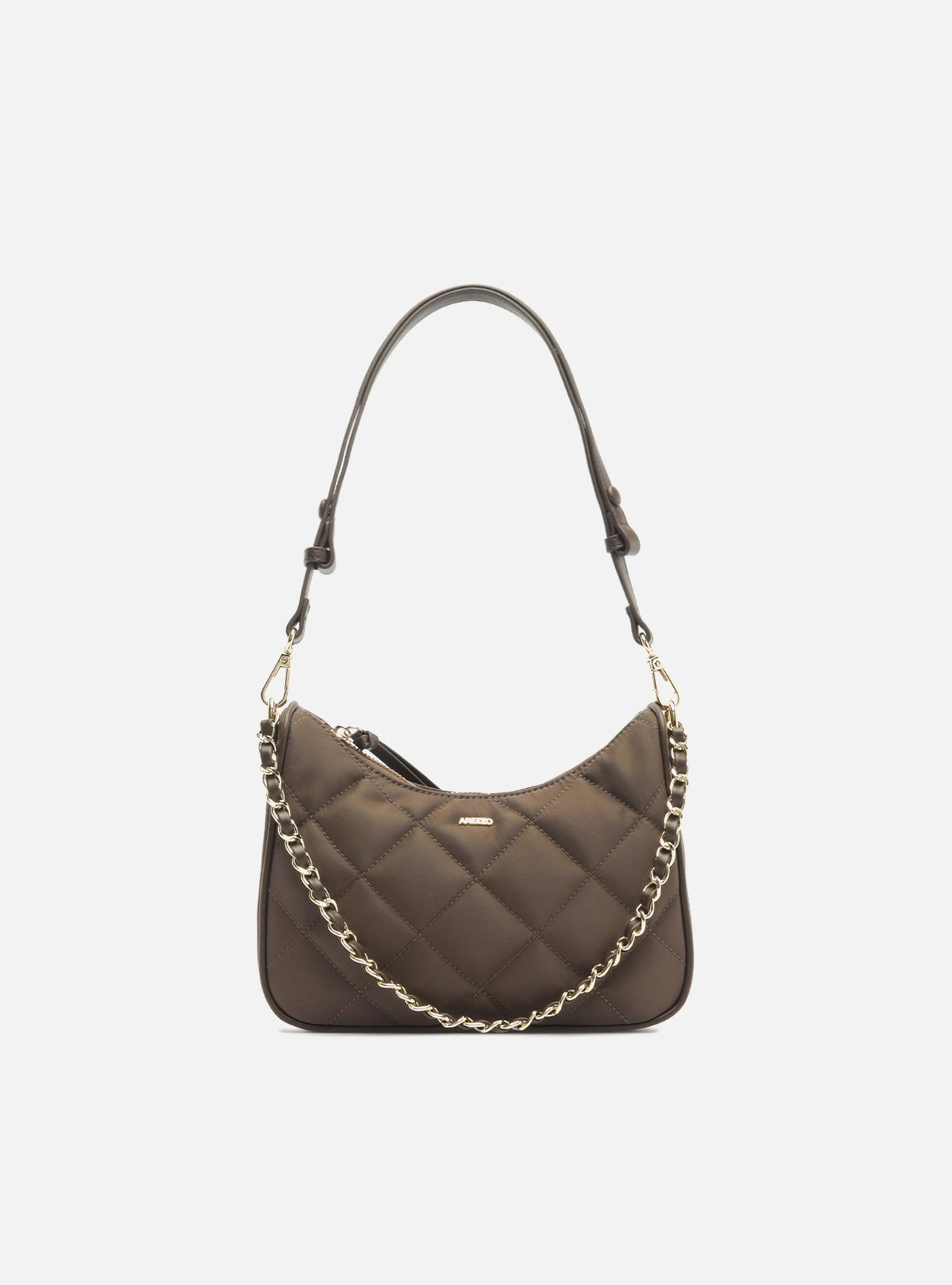 Bolsa Tiracolo Marrom Matelassê Pequena Corrente