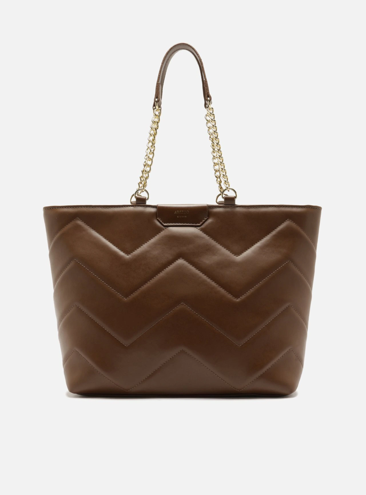 Bolsa Shopping Marrom Grande Matelassê Alça Corrente