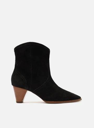 Bota Preta Camurcina Cano Curto Western