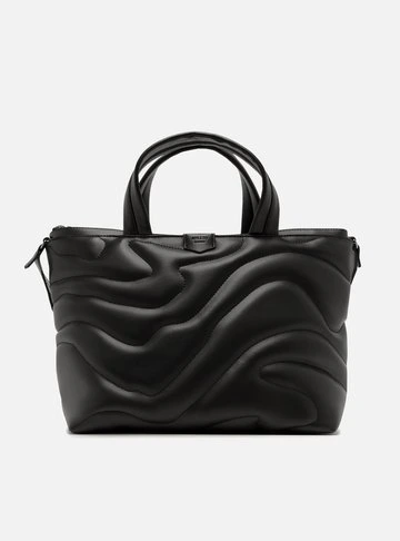 Bolsa Tote Preta Waves Grande