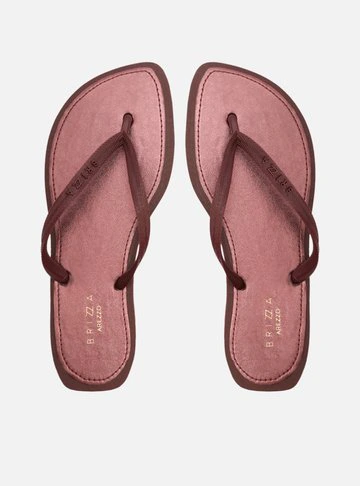 Chinelo de Dedo Vermelho Metal Recouro Flash