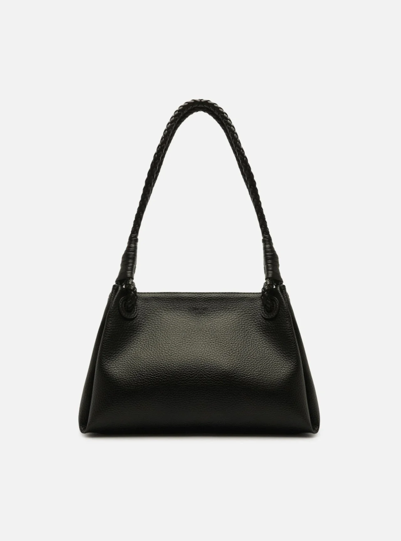 Bolsa Shoulder Preta Média Alça Trançada