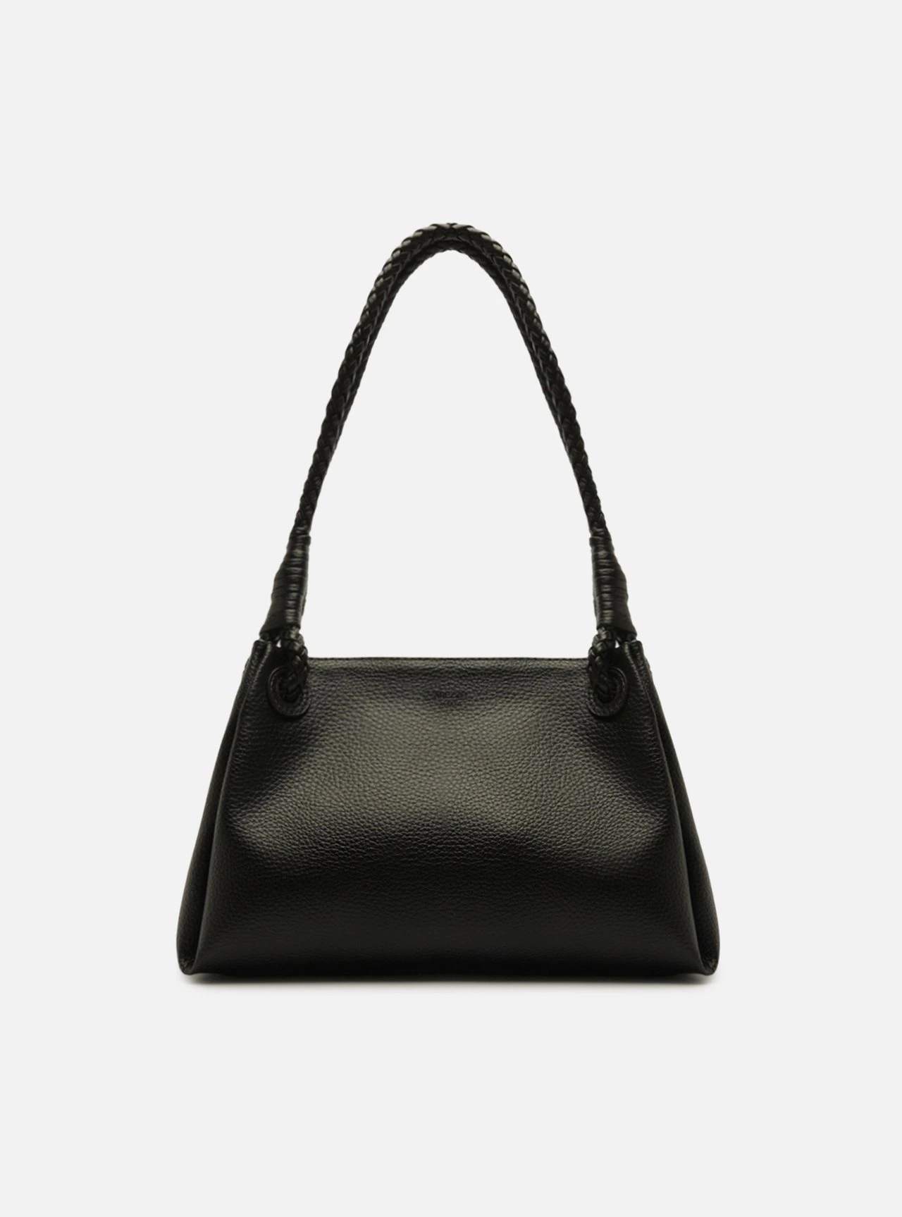 Bolsa Shoulder Preta Média Alça Trançada