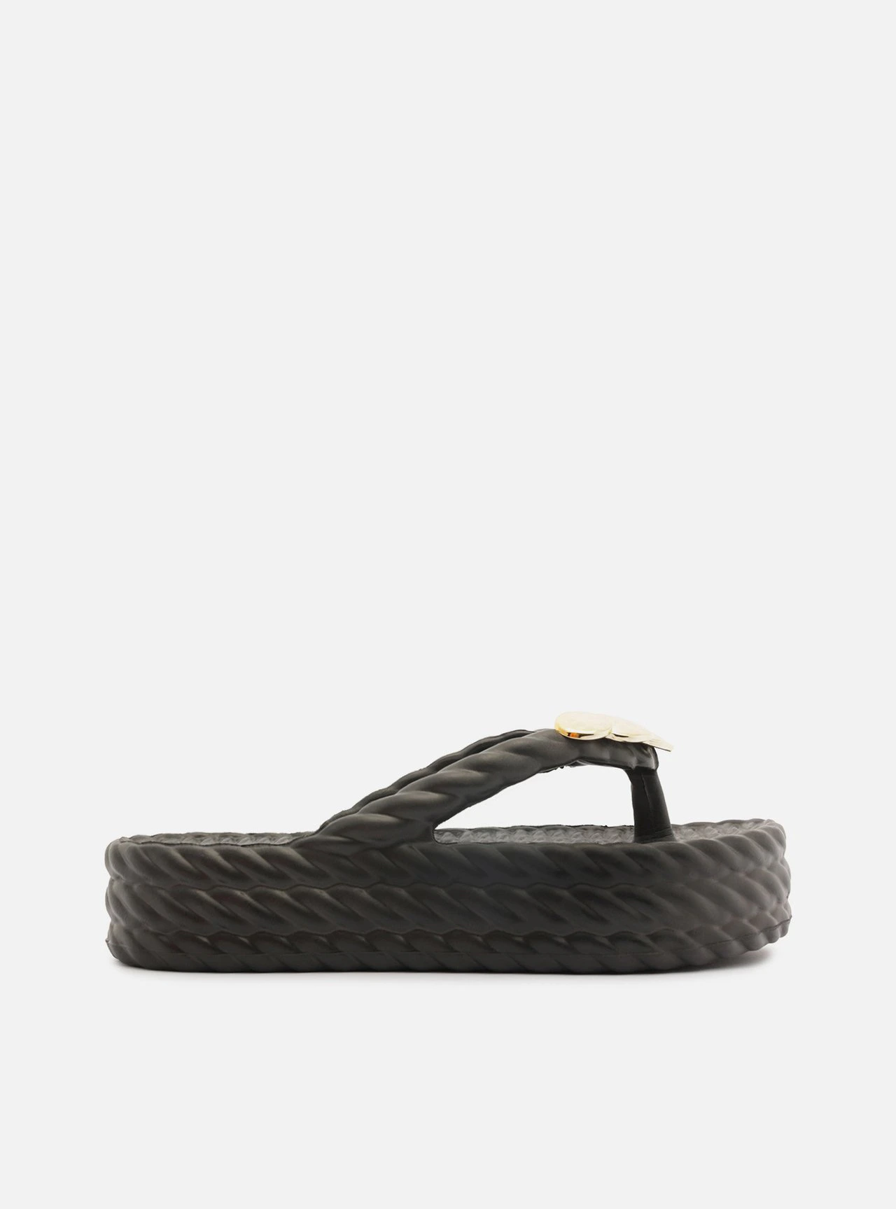 Chinelo Preto Flatform Marrocos Metais Brizza